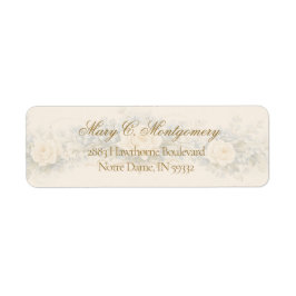 Elegant Blauw en Wit Bloem Bruiloft Etiket