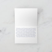 Elegant Blauw en Wit Bloemen Toile Bruiloft Bedankkaart (Binnen)