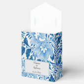 Elegant blauw en wit bloemenpatroon bedankdoosjes (Geopend)