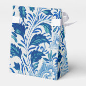Elegant blauw en wit bloemenpatroon bedankdoosjes (Achterkant)
