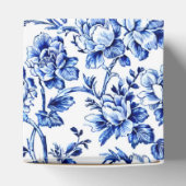 Elegant Blauw en Wit Bloementoilet Bedankdoosjes (Bovenkant)