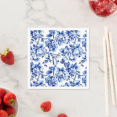 Elegant Blauw en Wit Bloementoilet Servet (Insitu)