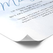 Elegant Blauw en wit bloemig In liefdevolle herinn Poster (Hoek)