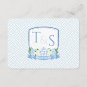 Elegant Blauw en Wit Bruiloft Maaltijd Keuze RSVP Informatiekaartje (Achterkant)