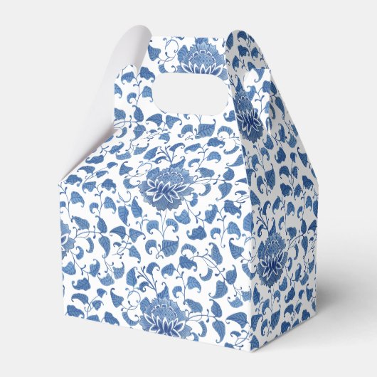 Elegant blauw en wit  Chinoiserie bruiloft Bedankdoosjes (Achterkant)