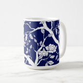 Elegant blauw en wit Chinoiserie Mok (Voorkant rechts)