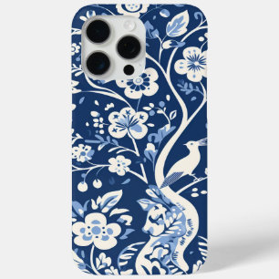 Elegant  Blauw en Wit Chinoiserie Patroon iPhone 15 Pro Max Hoesje