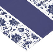 Elegant blauw en wit  Damasks 2 Korte Tafelloper (Hoek)