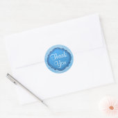 Elegant Blauw en Wit Dank u Sticker (Envelop)