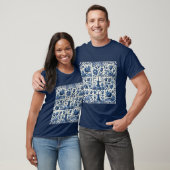 Elegant Blauw en Wit Delft Tegel T-shirt (Unisex)