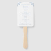 Elegant blauw en wit fan huwelijksprogramma handwaaier (Achterkant)