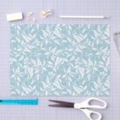 Elegant blauw en wit floreel patroon tissuepapier (Craft)