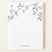 Elegant blauw en wit Frans pluisbord Planner (Achterkant)