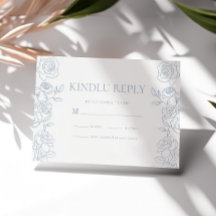 Elegant blauw en wit Franse Rozen bruiloft