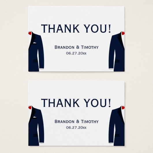 Elegant blauw en wit gay bruiloft gunst Labels Visitekaartje (Voorkant /achterkant)