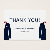 Elegant blauw en wit gay bruiloft gunst Labels Visitekaartje (Voorkant)