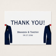Elegant blauw en wit gay bruiloft gunst Labels