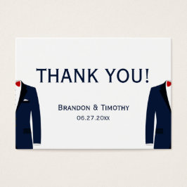 Elegant blauw en wit gay bruiloft gunst Labels Visitekaartje