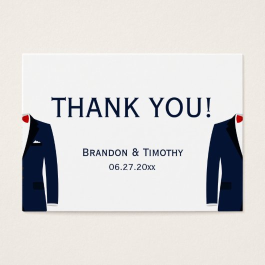 Elegant blauw en wit gay bruiloft gunst Labels Visitekaartje (Voorkant)