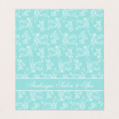 Elegant  blauw en wit gevouwen Visitekaartje (Buitenkant ongevouwen)