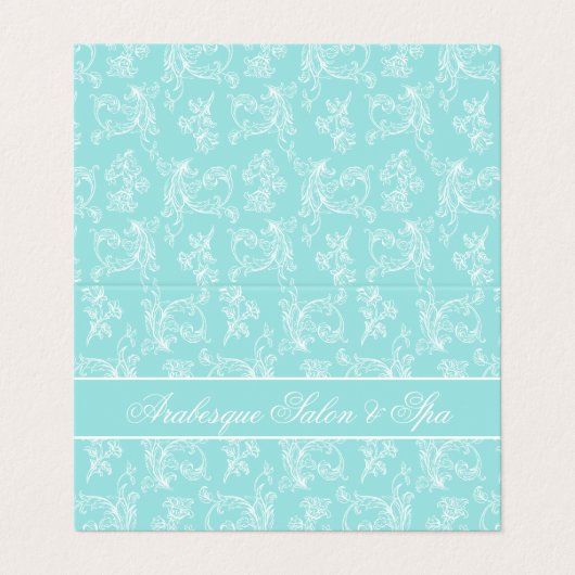 Elegant  blauw en wit gevouwen Visitekaartje (Buitenkant ongevouwen)