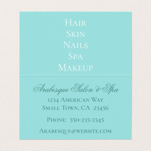 Elegant blauw en wit gevouwen Visitekaartje (Binnenkant ongevouwen)