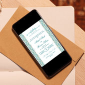 Elegant Blauw en Wit Islamitisch Arabisch Nikkah Kaart