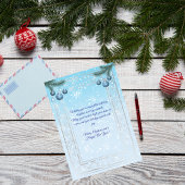 Elegant blauw en wit kerst Wenskaart Feestdagenkaart