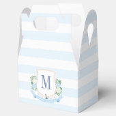 Elegant blauw en wit kustjongen Baby shower Bedankdoosjes (Geopend)