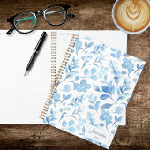 Elegant Blauw en Wit Loof Planner