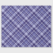 Elegant blauw en wit Schots tartanpatroon Cadeaupapier (Vlak)