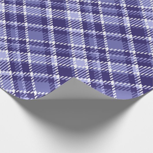 Elegant blauw en wit Schots tartanpatroon Cadeaupapier (Hoek)