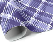 Elegant blauw en wit Schots tartanpatroon Cadeaupapier (Rol Hoek)
