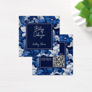 Elegant blauw en wit  Visitekaartje