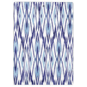 Elegant blauw en wit waterverf ikat patroon klembord (Achterkant)