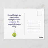 Elegant blauw en witte kerstpickleball briefkaart (Achterkant)