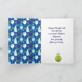 Elegant blauw en witte kerstpickleball kaart (Binnen)