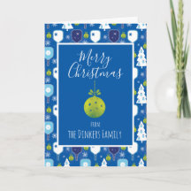 Elegant blauw en witte kerstpickleball