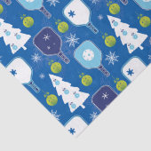 Elegant blauw en witte kerstpickleball tissuepapier (Detail)