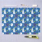 Elegant blauw en witte kerstpickleball tissuepapier (Craft)