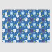 Elegant blauw en witte kerstpickleball tissuepapier (Voorkant)