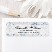 Elegant Blauw en Zilver Vakantie Sneeuwvlok Etiket (Insitu)