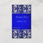 Elegant blauw en zilver verticaal visitekaartje (Voorkant)