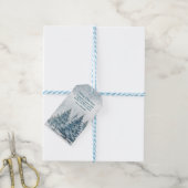Elegant Blauw en zilver Winter Wonderland Cadeaulabel (Met Touw)