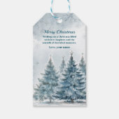 Elegant Blauw en zilver Winter Wonderland Cadeaulabel (Voorkant)