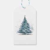 Elegant Blauw en zilver Winter Wonderland Cadeaulabel (Achterkant)
