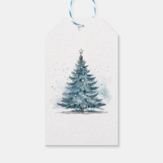 Elegant Blauw en zilver Winter Wonderland Cadeaulabel (Achterkant)