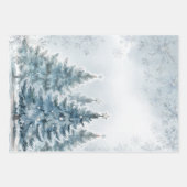 Elegant Blauw en zilver Winter Wonderland Inpakpapier Vel (Voorkant)