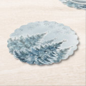 Elegant Blauw en zilver Winter Wonderland Kartonnen Onderzetters (Gekanteld)