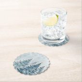 Elegant Blauw en zilver Winter Wonderland Kartonnen Onderzetters (Insitu)